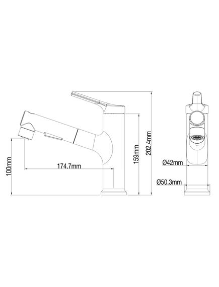 Купить Смеситель для раковины с выдвижным изливом WONZON & WOGHAND, Хром (WW-A40862-CR) (ww-a40862-cr) по цене 9120 руб., в Санкт-Петебруге в интернет магазине 100-Систем, а также дургие товары WONZON & WOGHAND из раздела Рычажные смесители и Смесители для раковины