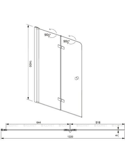 Купить Шторка на ванну Aquanet Beta 4 NF6222-hinge, прозрачное стекло (196053) по цене 24020 руб., в Санкт-Петебруге в интернет магазине 100-Систем, а также дургие товары AQUANET из раздела Стеклянные шторки для ванн и Сантехника