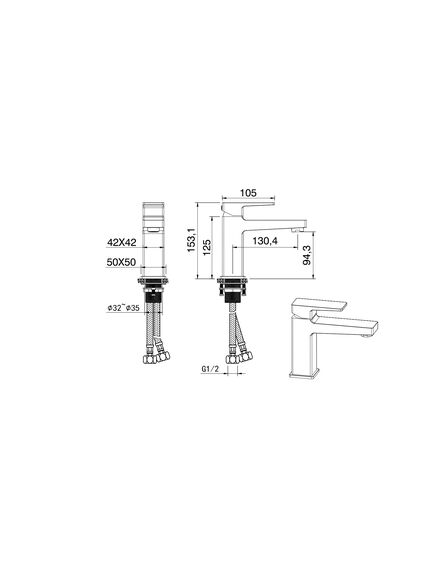 Купить Смеситель для раковины WONZON & WOGHAND CUBE 2.0, Брашированное золото (WW-88018068-BG) (ww-88018068-bg) по цене 19383 руб., в Санкт-Петебруге в интернет магазине 100-Систем, а также дургие товары WONZON & WOGHAND из раздела Рычажные смесители и Смесители для раковины