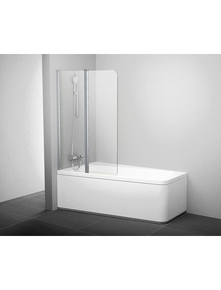 Купить Шторка для ванны Ravak 10° 10CVS2 100x150 профиль полированный алюминий, стекло прозрачное, левая (7qla0c03z1) по цене 50490 руб., в Санкт-Петебруге в интернет магазине 100-Систем, а также дургие товары RAVAK из раздела Стеклянные шторки для ванн и Сантехника