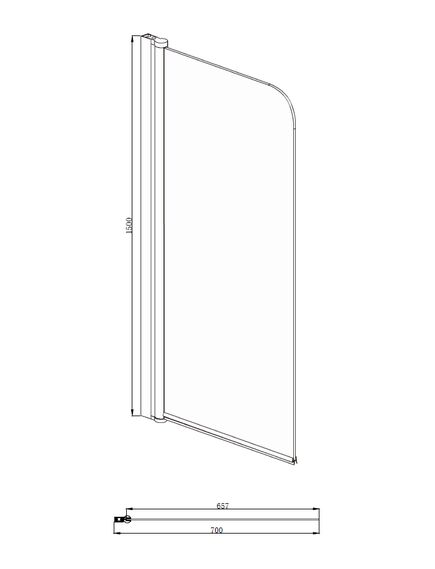 Купить Шторка для ванны Azario MERRIT 700х1500 (NF6211 BLACK) по цене 9600 руб., в Санкт-Петебруге в интернет магазине 100-Систем, а также дургие товары Azario из раздела Стеклянные шторки для ванн и Сантехника
