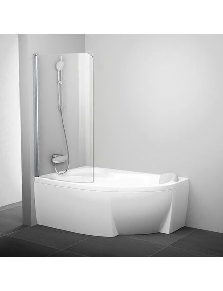 Купить Шторка для ванны Ravak Chrome CVSK1 Rosa 140/150 L блестящая+транспарент (7QLM0C00Y1) по цене 61050 руб., в Санкт-Петебруге в интернет магазине 100-Систем, а также дургие товары RAVAK из раздела Стеклянные шторки для ванн и Сантехника