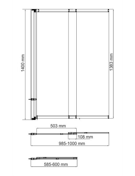 Купить Шторка Wasserkraft 61S02-100 1000х1400 для ванны, стекло, профиль черный (61s02-100) по цене 36120 руб., в Санкт-Петебруге в интернет магазине 100-Систем, а также дургие товары WasserKRAFT из раздела Стеклянные шторки для ванн и Сантехника