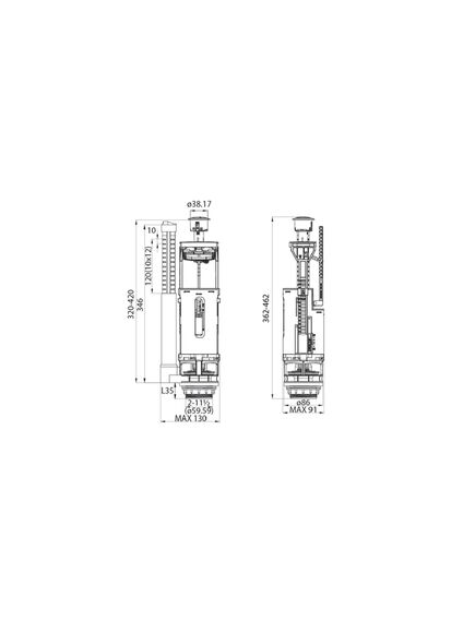 Купить Выпускной двухуровневый клапан, IDDIS, F012400-0009 (F012400-0009) по цене 1550 руб., в Санкт-Петебруге в интернет магазине 100-Систем, а также дургие товары IDDIS из раздела Арматура для унитаза и Унитазы