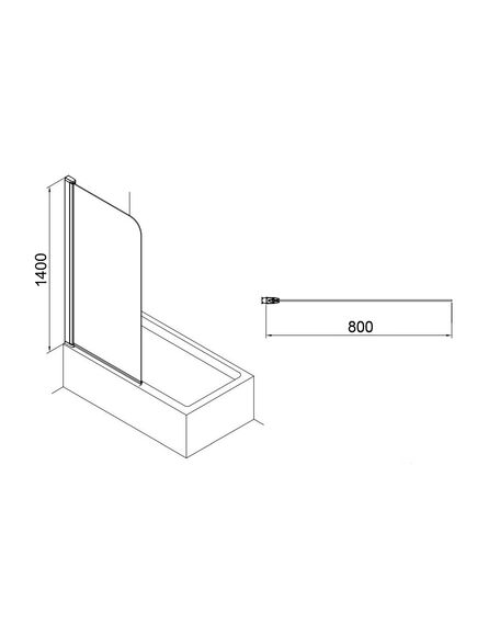 Купить Шторка для ванны Azario Merrit 80х140 цвет профиля серебро (AZ-NF6310 800) по цене 9450 руб., в Санкт-Петебруге в интернет магазине 100-Систем, а также дургие товары Azario из раздела Стеклянные шторки для ванн и Сантехника