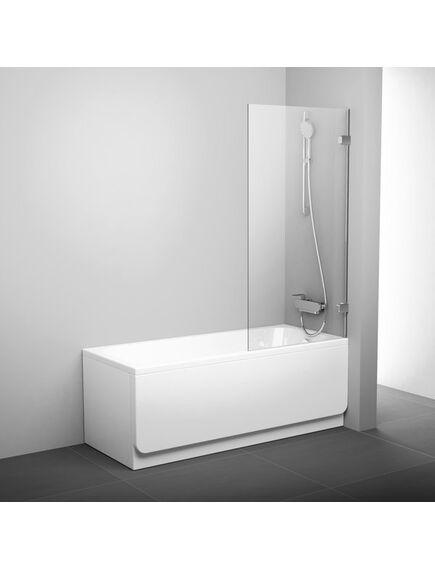 Купить Шторка для ванны Ravak Brilliant BVS1-80 хром+транспарент (7u840a00z1) по цене 29370 руб., в Санкт-Петебруге в интернет магазине 100-Систем, а также дургие товары RAVAK из раздела Стеклянные шторки для ванн и Сантехника