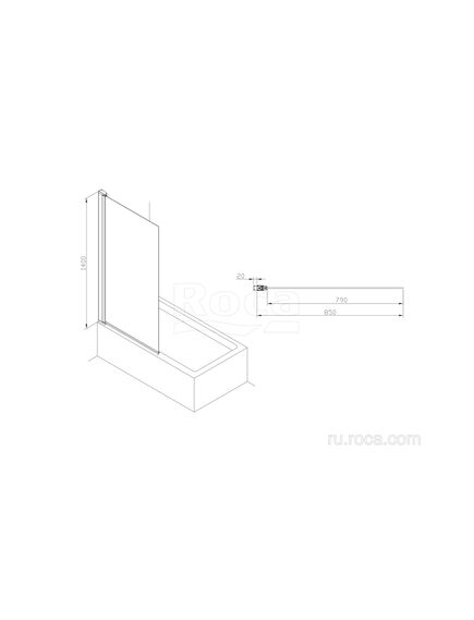 Купить Шторка на ванну Roca Roca Capital распашная 850X1400 хром M4008512M (m4008512m) по цене 19373.77 руб., в Санкт-Петебруге в интернет магазине 100-Систем, а также дургие товары ROCA из раздела Стеклянные шторки для ванн и Сантехника