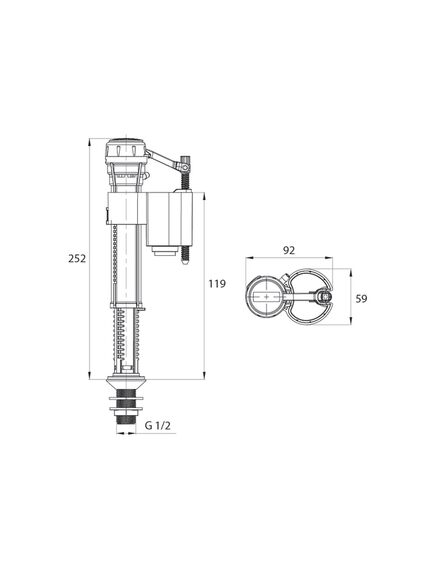 Купить Наливная арматура Iddis F012400-0007 с нижней подводкой (f012400-0007) по цене 890 руб., в Санкт-Петебруге в интернет магазине 100-Систем, а также дургие товары IDDIS из раздела Арматура для унитаза и Унитазы
