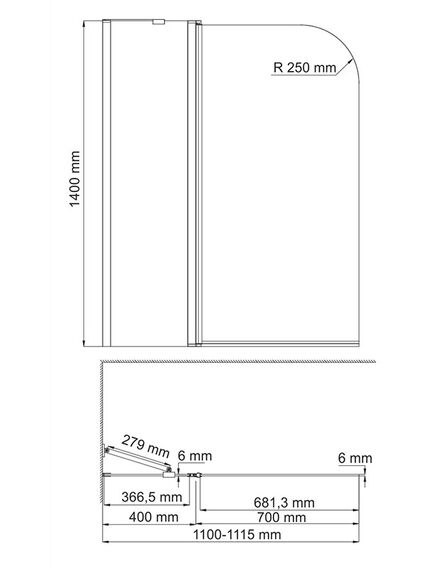 Купить Leine 35P02-110 Fixed Стеклянная шторка на ванну (35p02-110) по цене 32500 руб., в Санкт-Петебруге в интернет магазине 100-Систем, а также дургие товары WasserKRAFT из раздела Стеклянные шторки для ванн и Сантехника