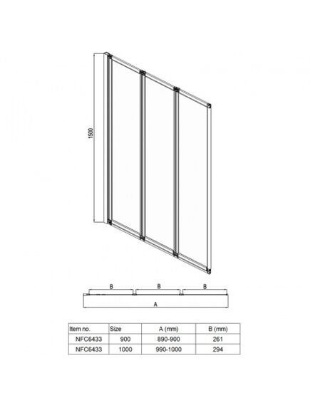 Купить Шторка для ванны складная Azario PRESTON 90х150 цвет профиля хром (az-nfc6433 900) по цене 13350 руб., в Санкт-Петебруге в интернет магазине 100-Систем, а также дургие товары Azario из раздела Стеклянные шторки для ванн и Сантехника