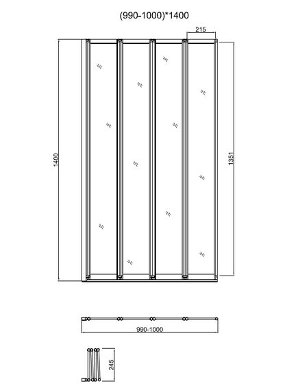 Купить Душевая шторка на ванну VSB-31100CL, 1000*1400, хром, стекло прозрачное, , шт (VSB-31100CL) по цене 17518 руб., в Санкт-Петебруге в интернет магазине 100-Систем, а также дургие товары Vincea из раздела Стеклянные шторки для ванн и Сантехника