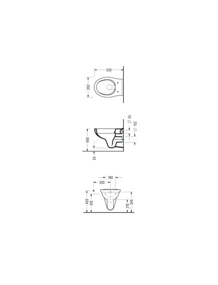 Купить УНИТАЗ ПОДВЕСНОЙ 53x36 СМ, БЕЗОБОДКОВЫЙ, С СИДЕНЬЕМ С МИКРОЛИФТОМ ALPHA (0426sc) по цене 8165.7 руб., в Санкт-Петебруге в интернет магазине 100-Систем, а также дургие товары Serel из раздела Унитазы подвесные и Унитазы