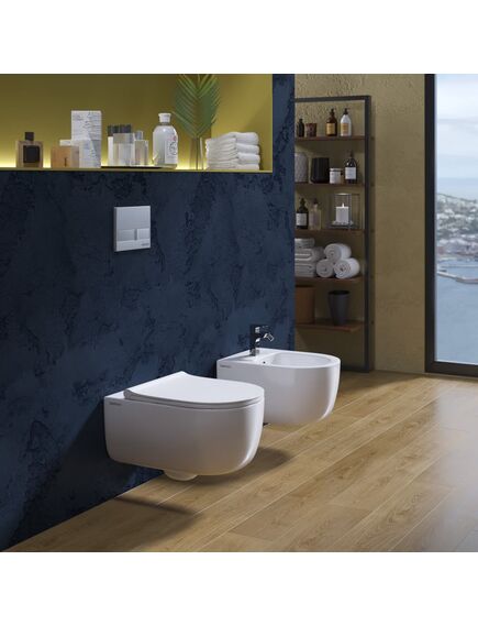 Купить Унитаз BERGES подвестной EGO XL 54 см, сиденье дюропласт Toma Slim SO, микролифт, быстросьем (082118) по цене 20990 руб., в Санкт-Петебруге в интернет магазине 100-Систем, а также дургие товары BERGES из раздела Унитазы подвесные и Унитазы