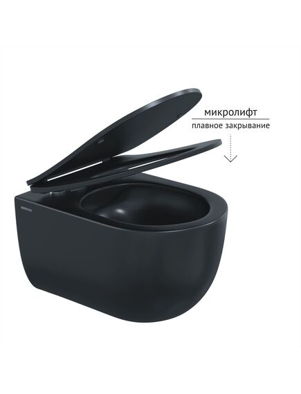 Купить Унитаз BERGES подвесной VENTAS Black Rimless 49 см, сиденье дюропласт Ventas Slim SO, микролифт, быстросъём (082136) по цене 28990 руб., в Санкт-Петебруге в интернет магазине 100-Систем, а также дургие товары BERGES из раздела Унитазы подвесные и Унитазы