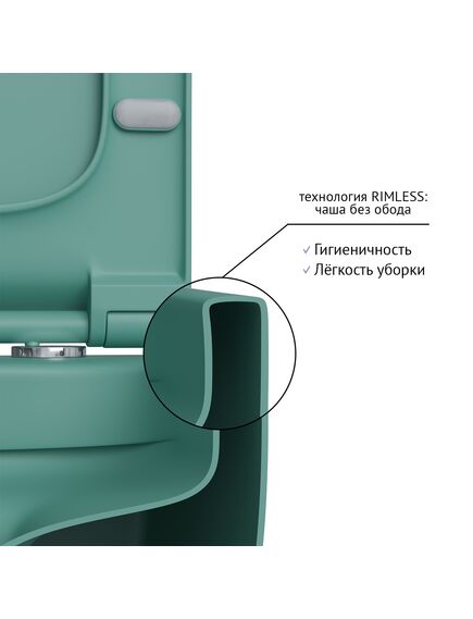 Купить Унитаз BERGES подвесной EGO XL матовый темно-зеленый Rimless 54 см, сиденье дюропласт EGO XL Slim SO матовый темно-зеленый, микролифт, быстросъём (082141) по цене 24990 руб., в Санкт-Петебруге в интернет магазине 100-Систем, а также дургие товары BERGES из раздела Унитазы подвесные и Унитазы
