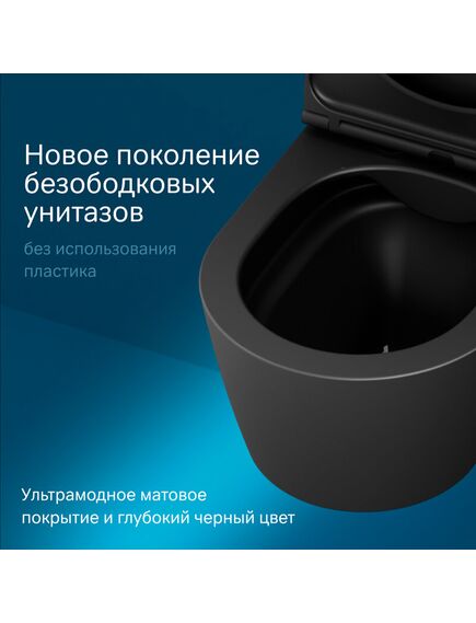 Купить C8F1701MBSC Func подвесной унитаз 54 см FlashClean с сиденьем микролифт, черн мат (c8f1701mbsc) по цене 38990 руб., в Санкт-Петебруге в интернет магазине 100-Систем, а также дургие товары AM.PM из раздела Унитазы подвесные и Унитазы