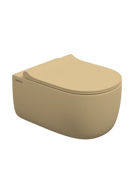 Купить Унитаз Berges Ego XL 083211 подвесной, безободковый, с сиденьем микролифт, цвет кашемир матовый (083211) по цене 36990 руб., в Санкт-Петебруге в интернет магазине 100-Систем, а также дургие товары BERGES из раздела Унитазы подвесные и Унитазы