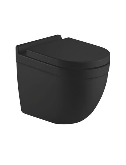 Купить Унитаз CeramaLux 2198MB подвесной Черный матовый с сиденьем Микролифт (2198mb) по цене 11800 руб., в Санкт-Петебруге в интернет магазине 100-Систем, а также дургие товары CeramaLux из раздела Унитазы подвесные и Унитазы