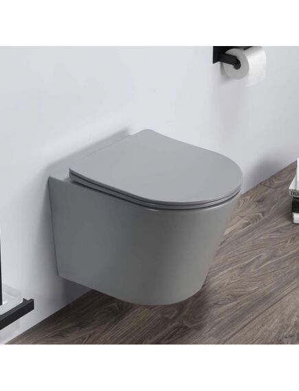 Купить Унитаз CeramaLux B2330-3MH подвесной Серый матовый с сиденьем Микролифт (b2330-3mh) по цене 22300 руб., в Санкт-Петебруге в интернет магазине 100-Систем, а также дургие товары CeramaLux из раздела Унитазы подвесные и Унитазы