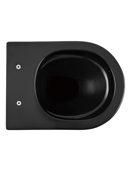 Купить Унитаз ABBER Bequem AC1103MB подвесной черный матовый, безободковый (ac1103mb) по цене 22950 руб., в Санкт-Петебруге в интернет магазине 100-Систем, а также дургие товары ABBER из раздела Унитазы подвесные и Унитазы