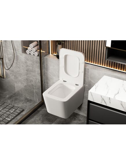 Купить Унитаз подвесной Размер: 53x35,5x36 см Цвет: белый матовый Материал: высококачественная керамика устойчивая к царапинам, температура обжига более 1200°C - безободковый слив - антигрязевая поверхность EasyClean - жесткое быстросъемное сиденье из дюропласта (ac1201mw) по цене 22100 руб., в Санкт-Петебруге в интернет магазине 100-Систем, а также дургие товары ABBER из раздела Унитазы подвесные и Унитазы
