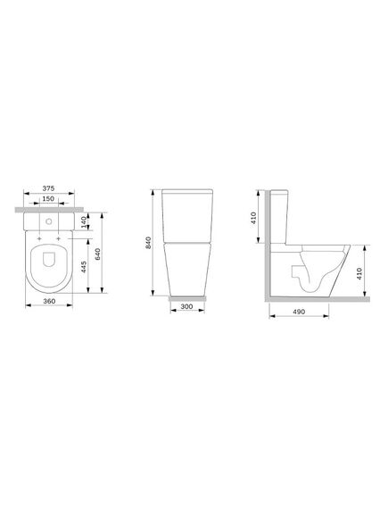 Купить C8F8600SC Func унитазкомпакт безободковый с сиденьем микролифт (C8F8600SC) по цене 33490 руб., в Санкт-Петебруге в интернет магазине 100-Систем, а также дургие товары AM.PM из раздела Горизонтальный выпуск и Унитазы-компакт с бачком