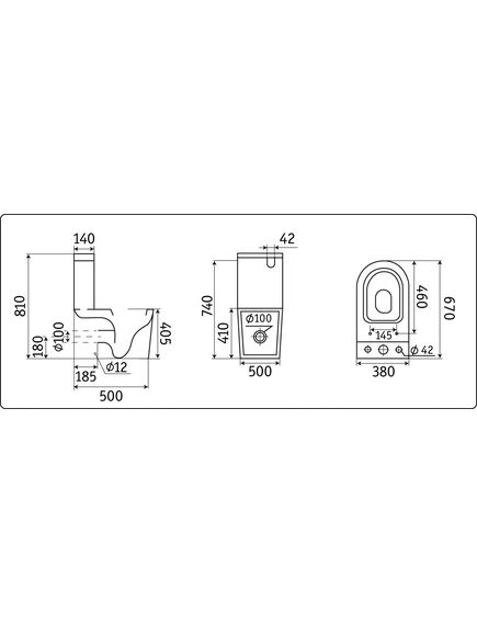 Купить CeramaLux NS 2176 Унитаз напольный (ns-2176) по цене 21500 руб., в Санкт-Петебруге в интернет магазине 100-Систем, а также дургие товары CeramaLux из раздела Горизонтальный выпуск и Унитазы-компакт с бачком