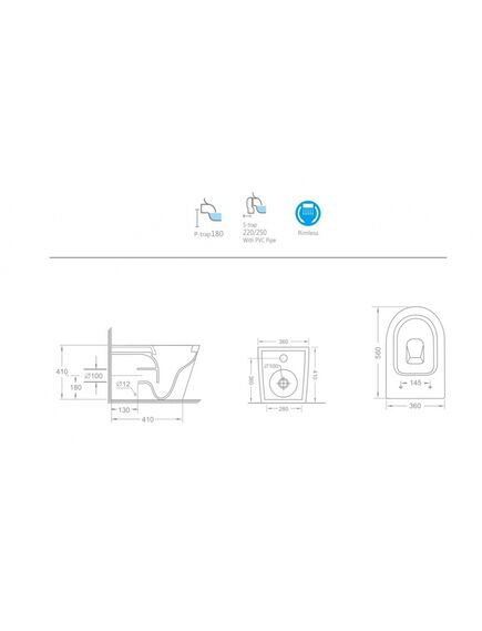 Купить Унитаз CeramaLux NS-3178-18 приставной с сиденьем Микролифт (ns-3178-18) по цене 14000 руб., в Санкт-Петебруге в интернет магазине 100-Систем, а также дургие товары CeramaLux из раздела Унитазы приставные и Унитазы