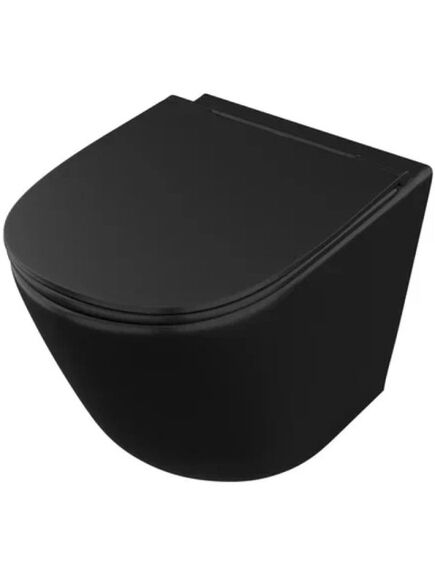 Купить OWL Vind Cirkel-H Matt Black Унитаз подвесной безободковый с сиденьем DP микролифт (owlt190305) по цене 18500 руб., в Санкт-Петебруге в интернет магазине 100-Систем, а также дургие товары  из раздела Унитазы подвесные и Унитазы