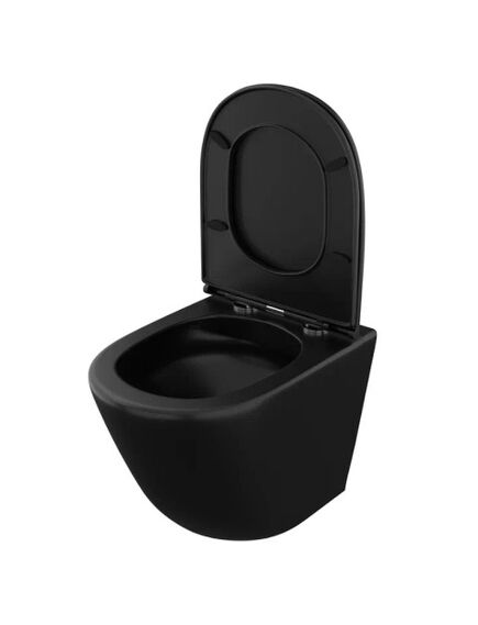 Купить OWL Vind Cirkel-H Matt Black Унитаз подвесной безободковый с сиденьем DP микролифт (owlt190305) по цене 18500 руб., в Санкт-Петебруге в интернет магазине 100-Систем, а также дургие товары  из раздела Унитазы подвесные и Унитазы