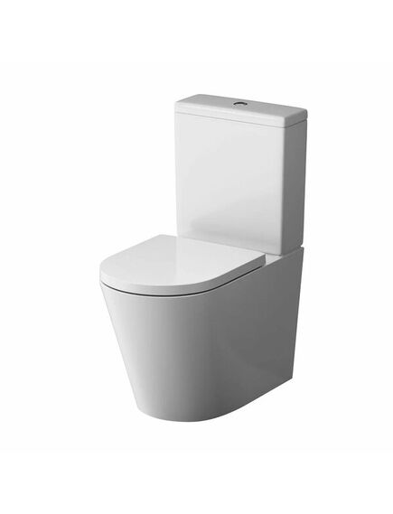 Купить C8F8600SC Func унитазкомпакт безободковый с сиденьем микролифт (C8F8600SC) по цене 33490 руб., в Санкт-Петебруге в интернет магазине 100-Систем, а также дургие товары AM.PM из раздела Горизонтальный выпуск и Унитазы-компакт с бачком