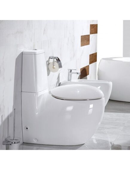Купить Унитаз компакт CeramaLux 2451 с бачком и сиденьем Микролифт (2451) по цене 37173.5 руб., в Санкт-Петебруге в интернет магазине 100-Систем, а также дургие товары CeramaLux из раздела Горизонтальный выпуск и Унитазы-компакт с бачком