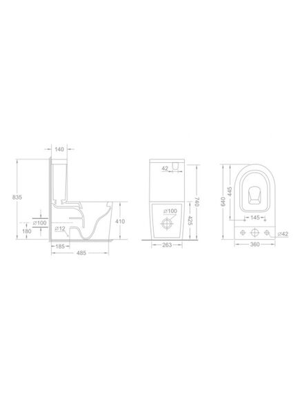 Купить Унитаз компакт CeramaLux NS-2178-18 с бачком и сиденьем Микролифт (NS-2178-18) по цене 23800 руб., в Санкт-Петебруге в интернет магазине 100-Систем, а также дургие товары CeramaLux из раздела Горизонтальный выпуск и Унитазы-компакт с бачком