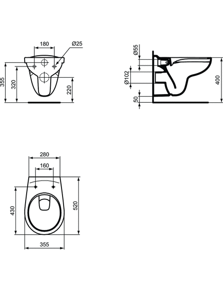 Купить Безободковый подвесной унитазEUROVIT Rimless (K881201) по цене 13805.84 руб., в Санкт-Петебруге в интернет магазине 100-Систем, а также дургие товары IDEAL STANDARD из раздела Унитазы подвесные и Унитазы