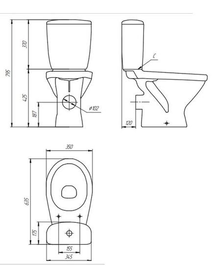 Купить Унитаз компакт Cersanit Тrento KO-TR011-3/6-PL с сиденьем Микролифт (S-KO-TR011-3/6-PL-W) по цене 8990 руб., в Санкт-Петебруге в интернет магазине 100-Систем, а также дургие товары CERSANIT из раздела Горизонтальный выпуск и Унитазы-компакт с бачком