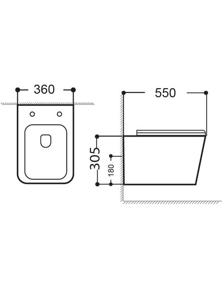 Купить Унитаз подвесной Aquanet Rimless Tavr-W BL-103N-WHT black черный матовый (tavr-w bw) по цене 31690 руб., в Санкт-Петебруге в интернет магазине 100-Систем, а также дургие товары AQUANET из раздела Унитазы подвесные и Унитазы