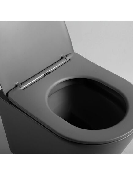 Купить Унитаз подвесной Piatti VT1-11SMA, цвет антрацит матовый, ультратонкое soft-close сиденье, , шт (vt1-11sma) по цене 21935.5 руб., в Санкт-Петебруге в интернет магазине 100-Систем, а также дургие товары Vincea из раздела Унитазы подвесные и Унитазы