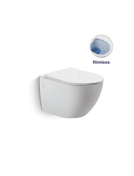 Купить Унитаз подвесной Globo VT1-14 безободковый, цвет белый, ультратонкое soft-close сиденье, , шт (vt1-14) по цене 14535 руб., в Санкт-Петебруге в интернет магазине 100-Систем, а также дургие товары Vincea из раздела Унитазы подвесные и Унитазы