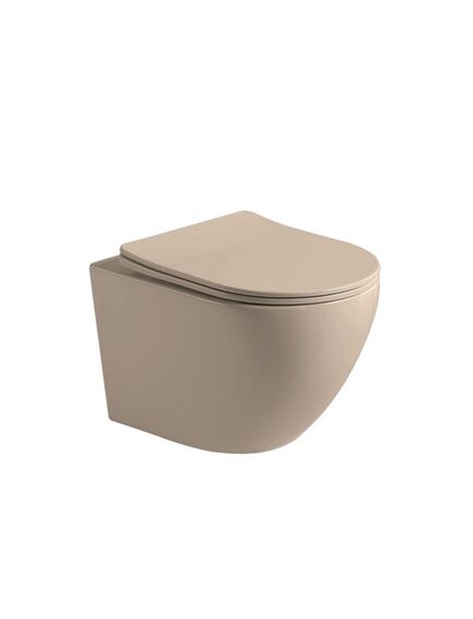 Купить Унитаз подвесной Globo VT1-14SMC безободковый, цвет капучино мат., ультратонкое сиденье soft-close, , шт (vt1-14smc) по цене 24130 руб., в Санкт-Петебруге в интернет магазине 100-Систем, а также дургие товары Vincea из раздела Унитазы подвесные и Унитазы