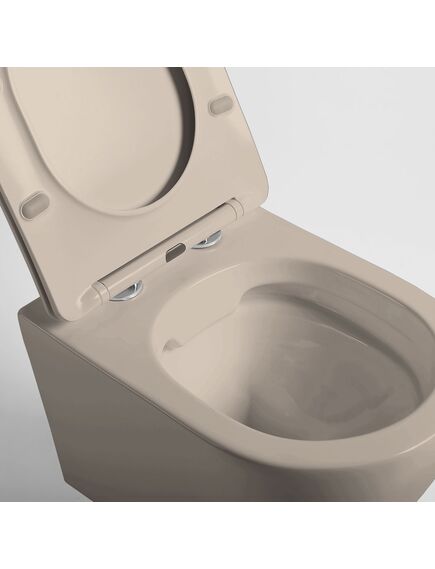 Купить Унитаз подвесной Globo VT1-14SMC безободковый, цвет капучино мат., ультратонкое сиденье soft-close, , шт (vt1-14smc) по цене 24130 руб., в Санкт-Петебруге в интернет магазине 100-Систем, а также дургие товары Vincea из раздела Унитазы подвесные и Унитазы