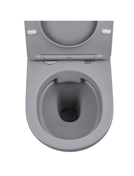 Купить Унитаз подвесной Globo VT1-14SMG безободковый, цвет матовый серый, ультратонкое сиденье soft-close, , шт (vt1-14smg) по цене 21936 руб., в Санкт-Петебруге в интернет магазине 100-Систем, а также дургие товары Vincea из раздела Унитазы подвесные и Унитазы