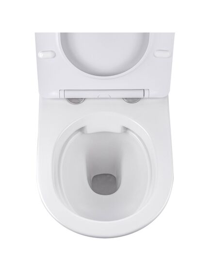 Купить Унитаз подвесной Globo VT1-14S безободковый, цвет белый, ультратонкое сиденье soft-close, , шт (vt1-14s) по цене 12901 руб., в Санкт-Петебруге в интернет магазине 100-Систем, а также дургие товары Vincea из раздела Унитазы подвесные и Унитазы