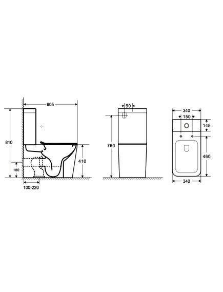 Купить Унитаз компакт Azario Quadro AZ-2175-MB напольный черный (az-2175-mb) по цене 33059.91 руб., в Санкт-Петебруге в интернет магазине 100-Систем, а также дургие товары Azario из раздела Универсальный выпуск и Унитазы-компакт с бачком