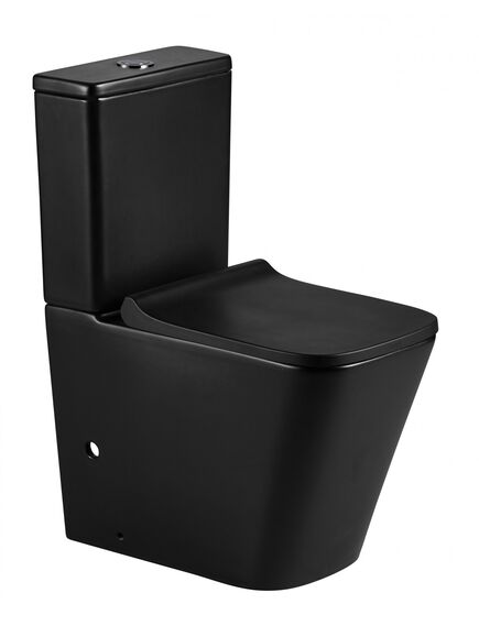 Купить Унитаз компакт Azario Quadro AZ-2175-MB напольный черный (az-2175-mb) по цене 33059.91 руб., в Санкт-Петебруге в интернет магазине 100-Систем, а также дургие товары Azario из раздела Универсальный выпуск и Унитазы-компакт с бачком