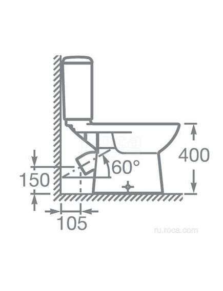 Купить Унитаз-компакт Roca Access с косым выпуском 34P23900Y (34p23900y) по цене 16860 руб., в Санкт-Петебруге в интернет магазине 100-Систем, а также дургие товары ROCA из раздела Косой выпуск и Унитазы-компакт с бачком