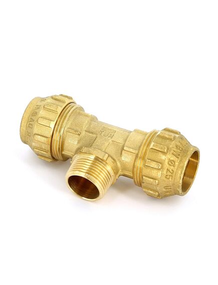 Купить Тройник 25*3/4"Н*25 (для п/э трубы) (3400069 / 3468g250525cr) по цене 1719 руб., в Санкт-Петебруге в интернет магазине 100-Систем, а также дургие товары  из раздела Фитинги компрессионные латунные 25 и Компрессионные латунные фитинги