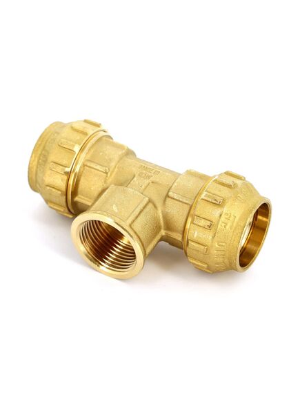 Купить Тройник 25*3/4"В*25 (для п/э трубы) (3400030 / 3469g250525cr) по цене 1474 руб., в Санкт-Петебруге в интернет магазине 100-Систем, а также дургие товары  из раздела Фитинги компрессионные латунные 25 и Компрессионные латунные фитинги