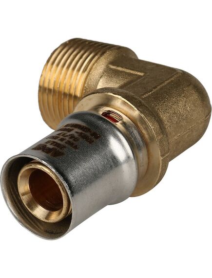 Купить SFP-0011-003420 STOUT Угольник с н/р 20xR 3/4" для металлопластиковых труб прессовой (SFP-0011-003420) по цене 994 руб., в Санкт-Петебруге в интернет магазине 100-Систем, а также дургие товары STOUT из раздела Пресс Stout 20 и Пресс