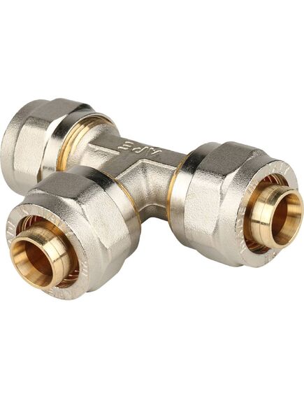 Купить SFS-0009-000020 STOUT Тройник 20х20х20 для металлопластиковых труб винтовой (SFS-0009-000020) по цене 1255 руб., в Санкт-Петебруге в интернет магазине 100-Систем, а также дургие товары STOUT из раздела Обжим и Фитинги Stout