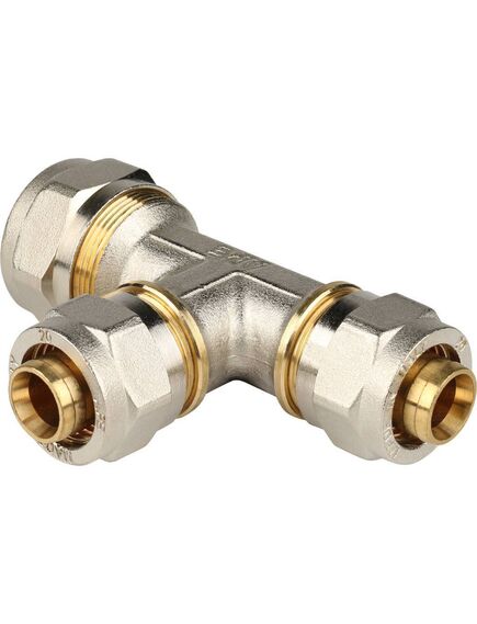 Купить SFS-0010-262020 STOUT Тройник переходной 26х20х20 для металлопластиковых труб винтовой (SFS-0010-262020) по цене 1938 руб., в Санкт-Петебруге в интернет магазине 100-Систем, а также дургие товары STOUT из раздела Обжим и Фитинги Stout